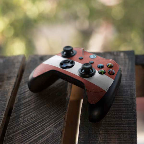 Latvia Flag Distressed Xbox One Elite Controller Skin