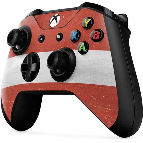 Latvia Flag Distressed Xbox One X Controller Skin