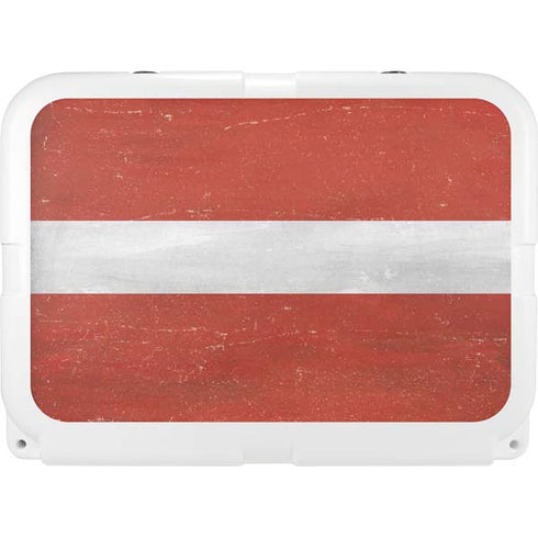 Latvia Flag Distressed YETI Tundra 35 Hard Cooler Skin
