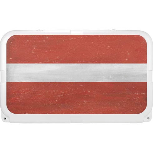 Latvia Flag Distressed YETI Tundra 45 Hard Cooler Skin
