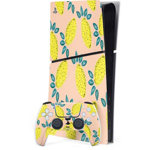 Bouffants and Broken Hearts Lemon Party PS5 Slim Digital Edition Console Skin