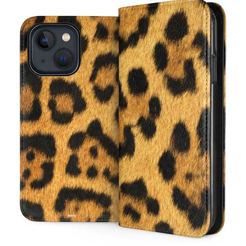 Leopard Animal Print iPhone 14 Folio Case