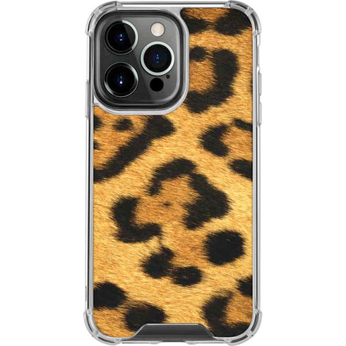 Leopard Animal Print iPhone 14 Pro Clear Case