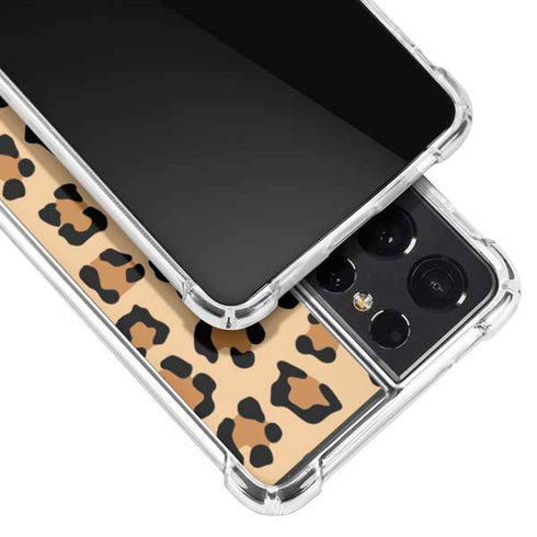 Leopard Spots Print Galaxy S21 Ultra 5G Clear Case