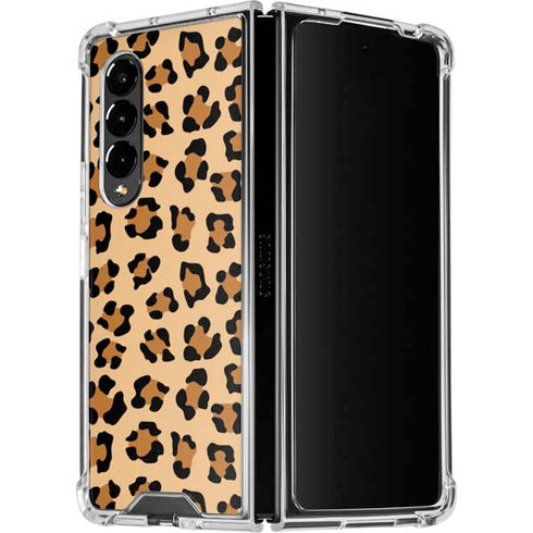 Leopard Spots Print Galaxy Z Fold4 5G Clear Case