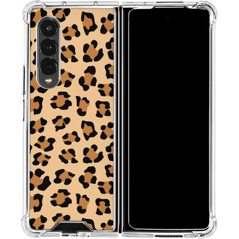 Leopard Spots Print Galaxy Z Fold4 5G Clear Case