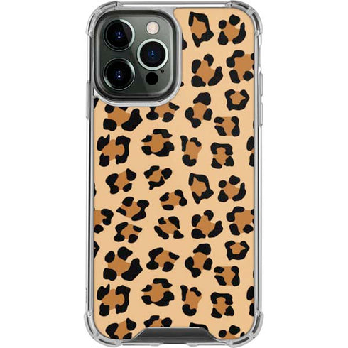 Leopard Spots Print iPhone 14 Pro Max Clear Case