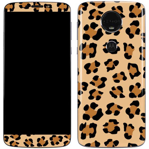 Leopard Spots Print Moto E5 Plus Skin