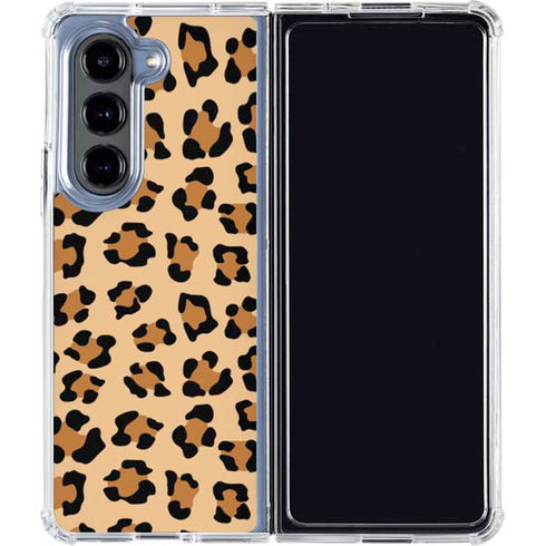 Leopard Spots Print Galaxy Z Fold5 5G Clear Case