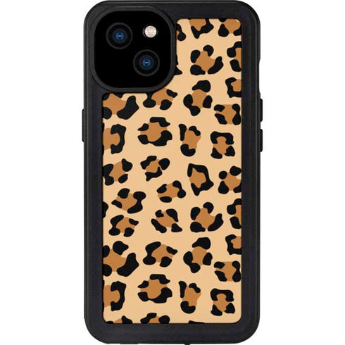 Leopard Spots Print iPhone 15 Plus Waterproof Case