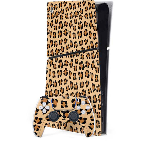 Leopard Spots Print PS5 Slim Digital Edition Bundle Skin
