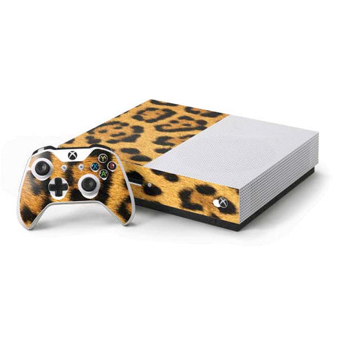 Leopard Animal Print Xbox One S Console and Controller Bundle Skin