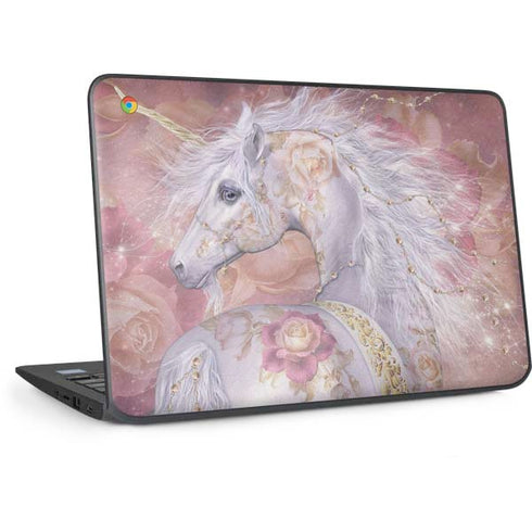 Licorne Florale Rose Unicorn by Laurie Prindle HP Chromebook Skin