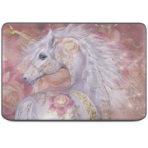 Licorne Florale Rose Unicorn by Laurie Prindle HP Chromebook Skin