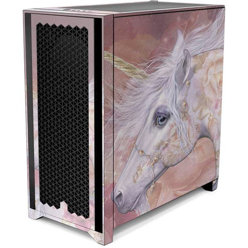 Laurie Prindle Licorne Florale Rose Unicorn Corsair 4000D Tempered Glass Mid-Tower ATX Case Skin