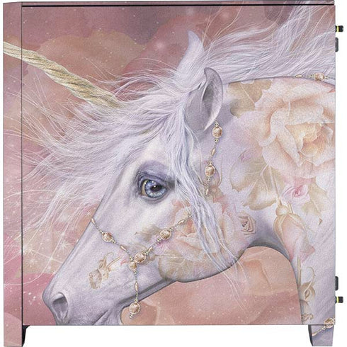 Laurie Prindle Licorne Florale Rose Unicorn Corsair 4000D Tempered Glass Mid-Tower ATX Case Skin