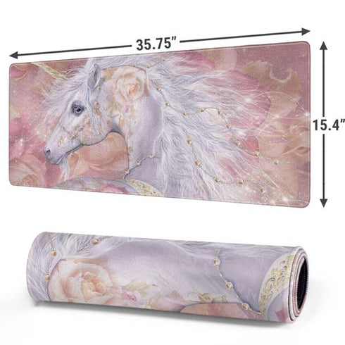 Licorne Florale Rose Unicorn by Laurie Prindle Gaming Mouse Pad