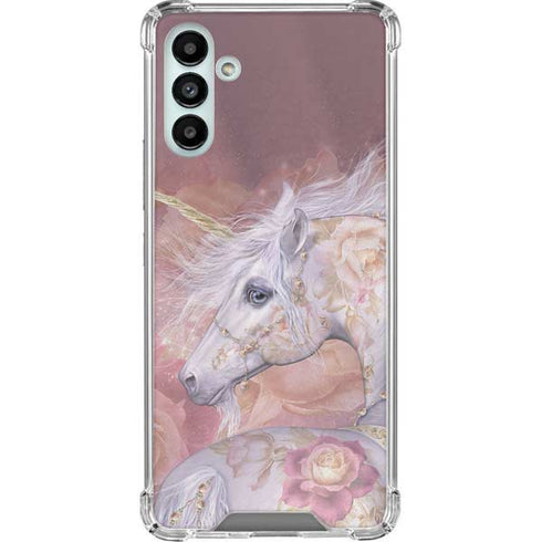 Laurie Prindle Licorne Florale Rose Unicorn Galaxy A13 5G Clear Case