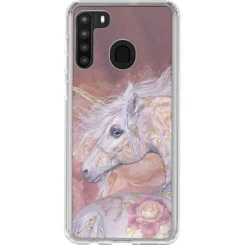 Laurie Prindle Licorne Florale Rose Unicorn Galaxy A21 Clear Case