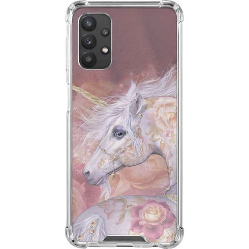 Laurie Prindle Licorne Florale Rose Unicorn Galaxy A32 5G Clear Case
