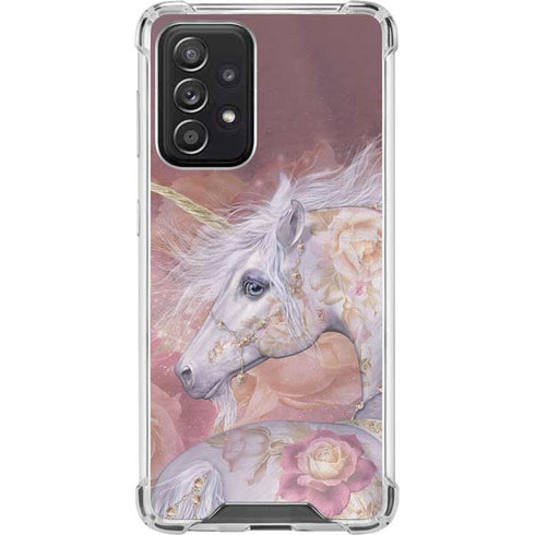 Laurie Prindle Licorne Florale Rose Unicorn Galaxy A52 5G Clear Case