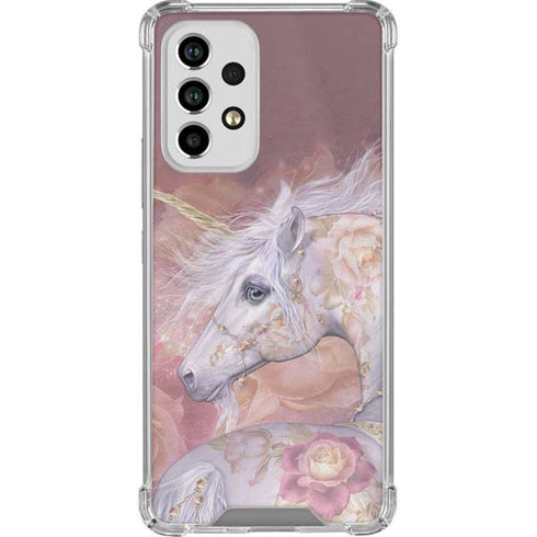 Laurie Prindle Licorne Florale Rose Unicorn Galaxy A53 5G Clear Case