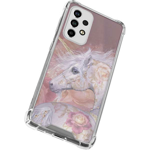 Laurie Prindle Licorne Florale Rose Unicorn Galaxy A53 5G Clear Case