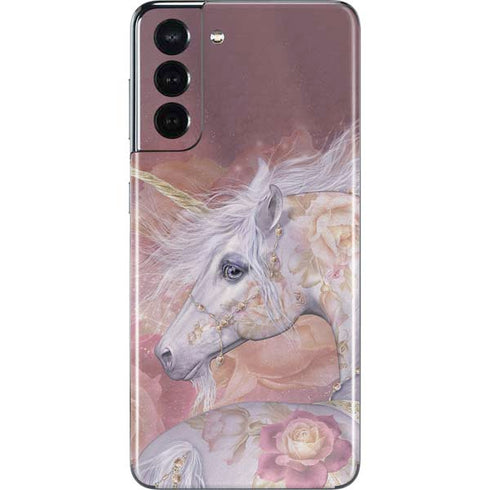 Laurie Prindle Licorne Florale Rose Unicorn Galaxy S21 5G Skin