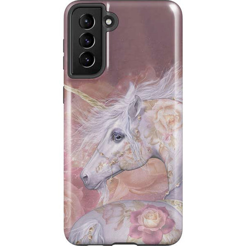 Laurie Prindle Licorne Florale Rose Unicorn Galaxy S21 Plus 5G Pro Case