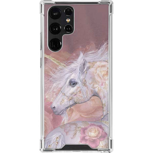 Laurie Prindle Licorne Florale Rose Unicorn Galaxy S22 Ultra Clear Case