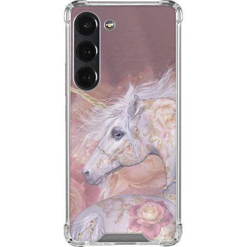 Laurie Prindle Licorne Florale Rose Unicorn Galaxy S23 Clear Case