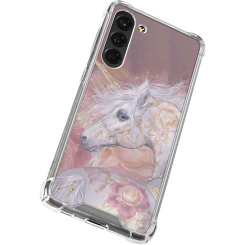 Laurie Prindle Licorne Florale Rose Unicorn Galaxy S23 Plus Clear Case