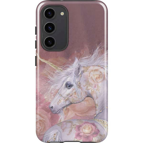 Laurie Prindle Licorne Florale Rose Unicorn Galaxy S23 Plus Pro Case