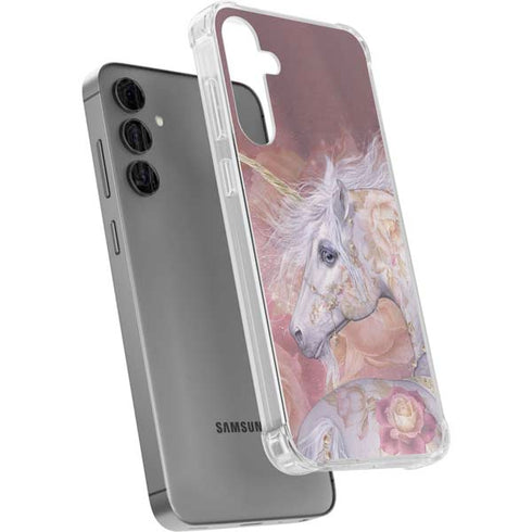Licorne Florale Rose Unicorn by Laurie Prindle Galaxy S24 Plus Clear Case