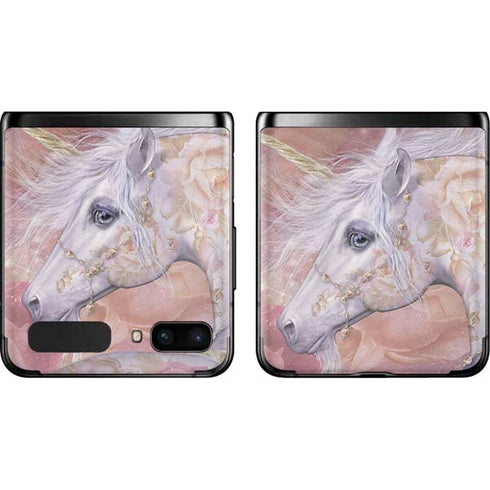 Laurie Prindle Licorne Florale Rose Unicorn Galaxy Z Flip Skin
