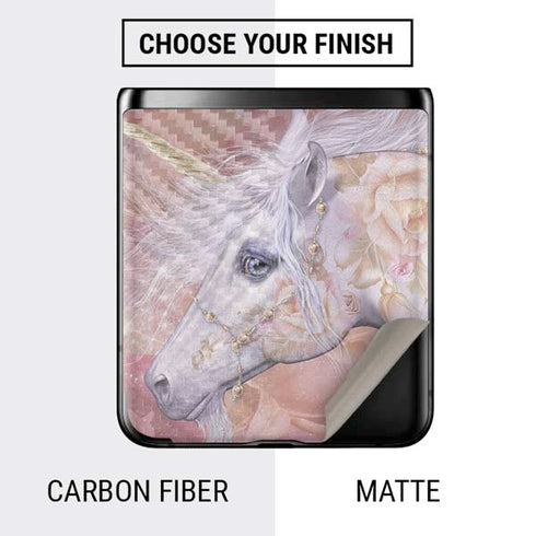 Laurie Prindle Licorne Florale Rose Unicorn Galaxy Z Flip Skin