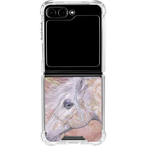 Licorne Florale Rose Unicorn by Laurie Prindle Galaxy Z Flip5 5G Clear Case