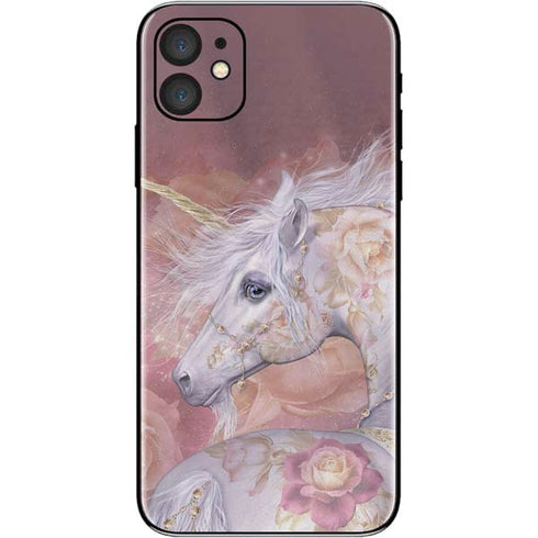 Laurie Prindle Licorne Florale Rose Unicorn iPhone 11 Skin