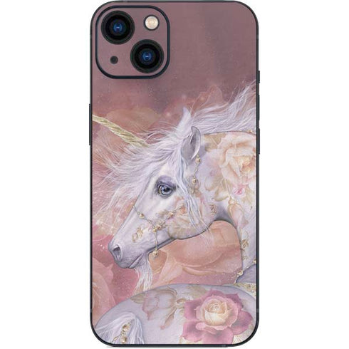 Licorne Florale Rose Unicorn by Laurie Prindle iPhone 15 Plus Skin