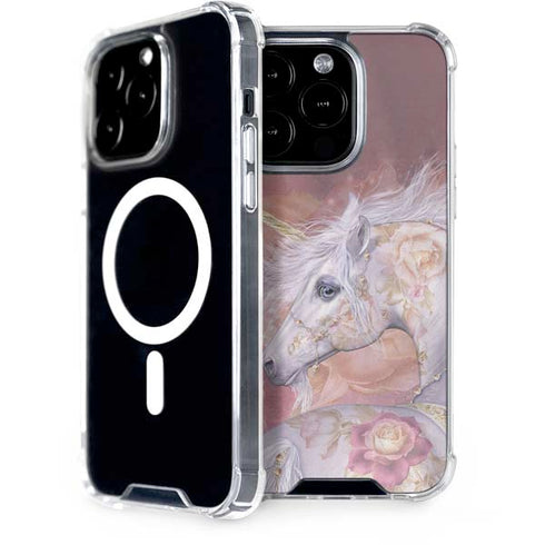 Laurie Prindle Licorne Florale Rose Unicorn iPhone 14 Pro MagSafe Case