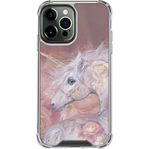 Licorne Florale Rose Unicorn by Laurie Prindle iPhone 15 Pro Max Clear Case