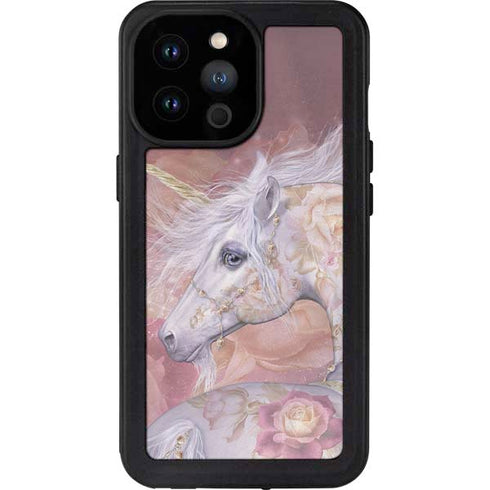 Laurie Prindle Licorne Florale Rose Unicorn iPhone 14 Pro Max Waterproof Case