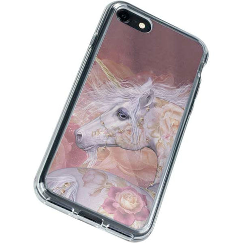 Laurie Prindle Licorne Florale Rose Unicorn iPhone SE (2nd & 3rd Gen) Clear Case