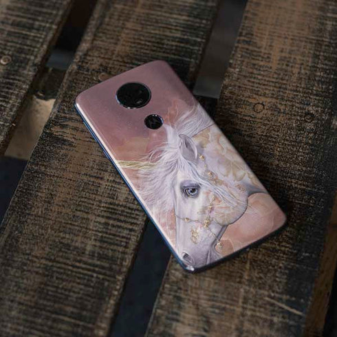 Laurie Prindle Licorne Florale Rose Unicorn Moto E5 Plus Skin