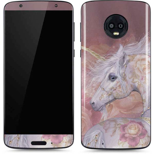 Laurie Prindle Licorne Florale Rose Unicorn Moto G6 Skin