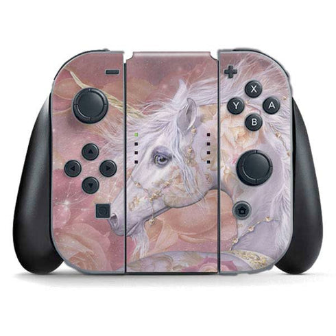 Licorne Florale Rose Unicorn by Laurie Prindle Nintendo Switch (2017-2021) Joy-Con Controller Skin