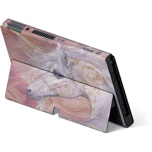 Laurie Prindle Licorne Florale Rose Unicorn Nintendo Switch OLED (2021) Skin