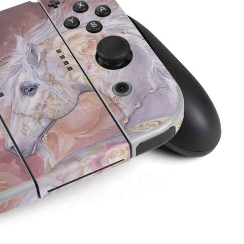 Laurie Prindle Licorne Florale Rose Unicorn Nintendo Switch OLED (2021) Skin