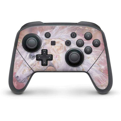 Laurie Prindle Licorne Florale Rose Unicorn Nintendo Switch Pro Controller Skin