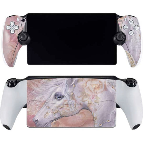 Licorne Florale Rose Unicorn by Laurie Prindle PlayStation Portal Remote Player Skin